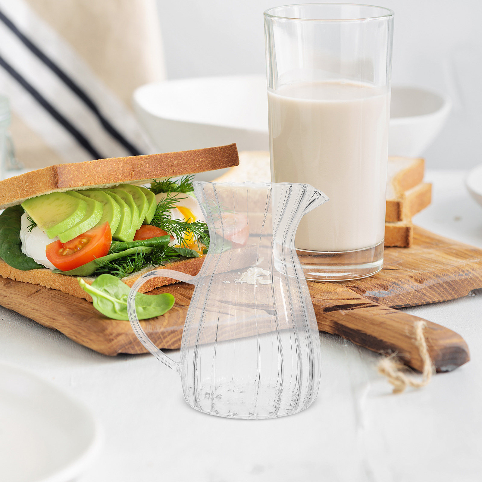 500Ml Glass Milk Creamer Pitch - Pour Spout Pitcher ulasan dan harga