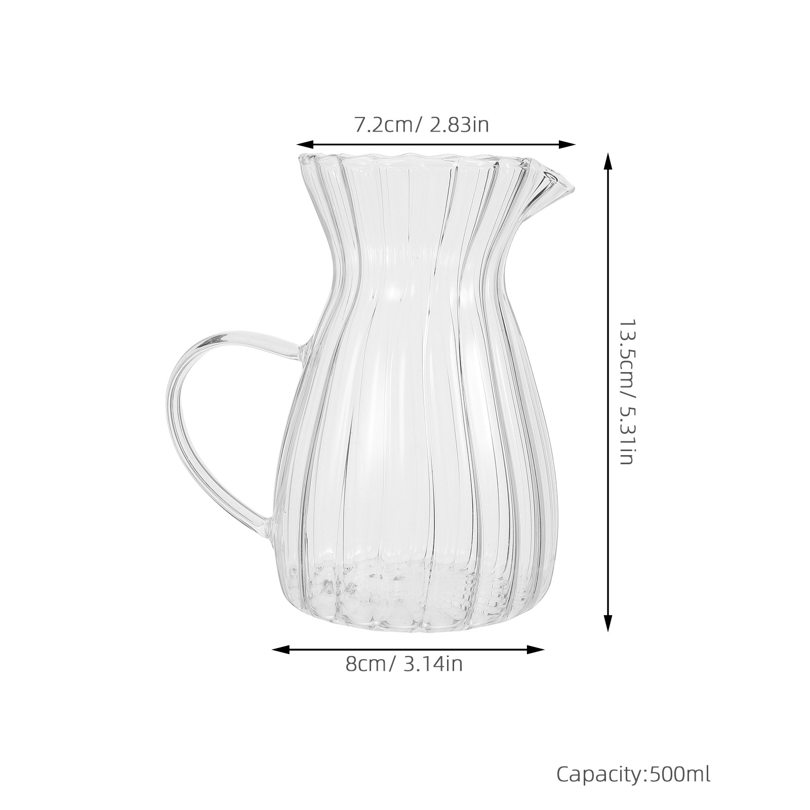 500Ml Glass Milk Creamer Pitch - Pour Spout Pitcher ulasan dan harga